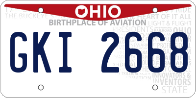 OH license plate GKI2668