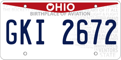 OH license plate GKI2672