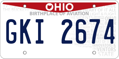OH license plate GKI2674