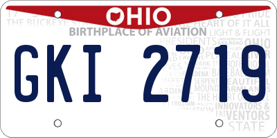 OH license plate GKI2719