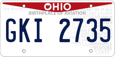 OH license plate GKI2735