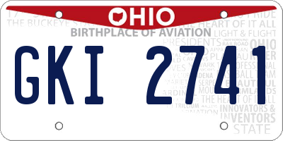 OH license plate GKI2741