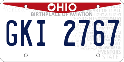 OH license plate GKI2767