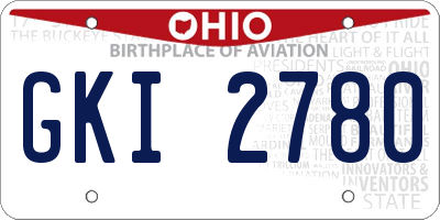 OH license plate GKI2780