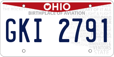 OH license plate GKI2791