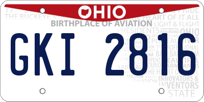 OH license plate GKI2816