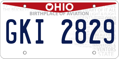 OH license plate GKI2829