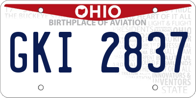 OH license plate GKI2837