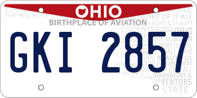OH license plate GKI2857