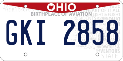 OH license plate GKI2858