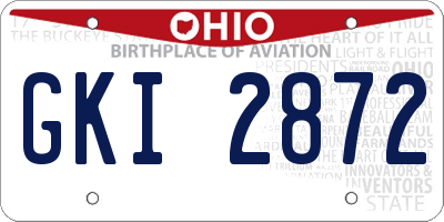 OH license plate GKI2872