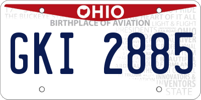 OH license plate GKI2885