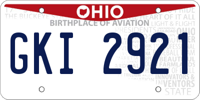 OH license plate GKI2921