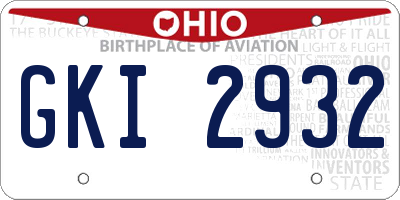 OH license plate GKI2932