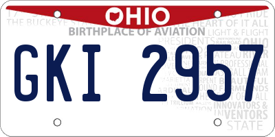 OH license plate GKI2957