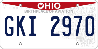 OH license plate GKI2970