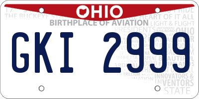 OH license plate GKI2999