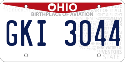 OH license plate GKI3044