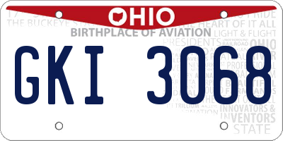 OH license plate GKI3068