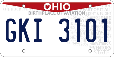 OH license plate GKI3101