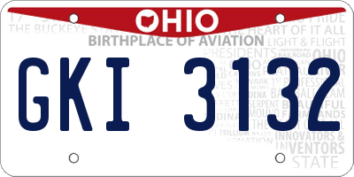 OH license plate GKI3132