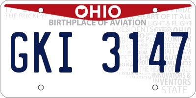 OH license plate GKI3147
