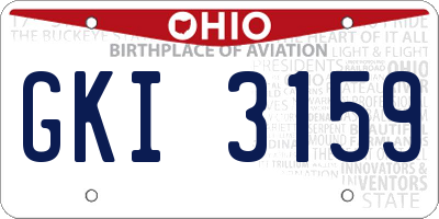 OH license plate GKI3159