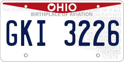 OH license plate GKI3226