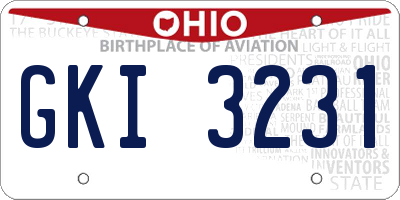 OH license plate GKI3231