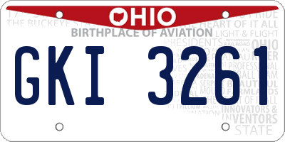 OH license plate GKI3261
