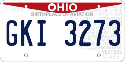 OH license plate GKI3273