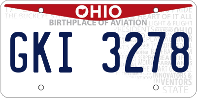 OH license plate GKI3278