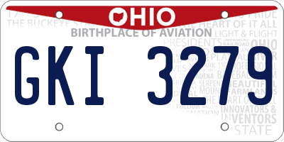 OH license plate GKI3279