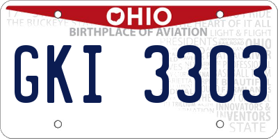 OH license plate GKI3303
