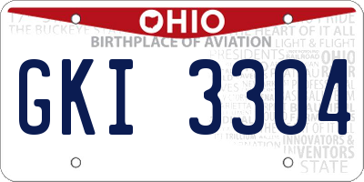 OH license plate GKI3304