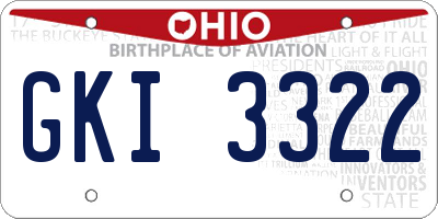 OH license plate GKI3322
