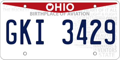OH license plate GKI3429
