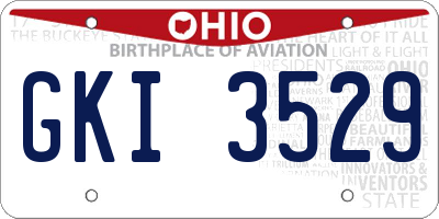 OH license plate GKI3529