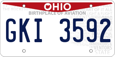 OH license plate GKI3592
