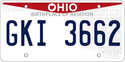 OH license plate GKI3662