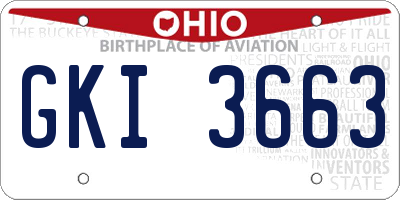 OH license plate GKI3663