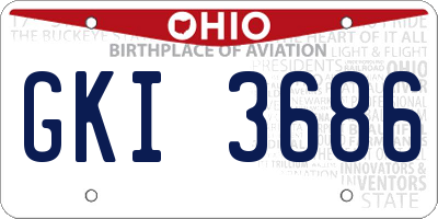 OH license plate GKI3686