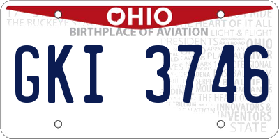 OH license plate GKI3746