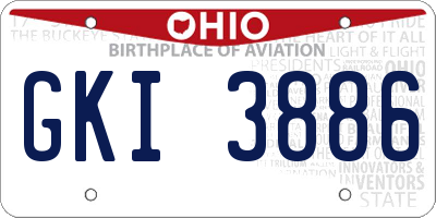 OH license plate GKI3886