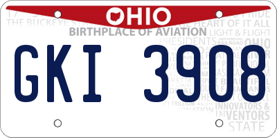 OH license plate GKI3908