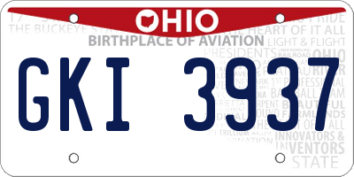 OH license plate GKI3937