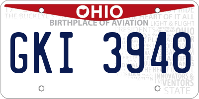 OH license plate GKI3948
