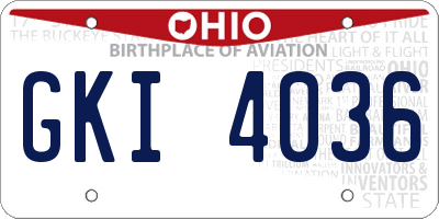 OH license plate GKI4036
