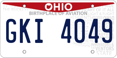 OH license plate GKI4049