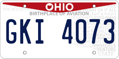 OH license plate GKI4073